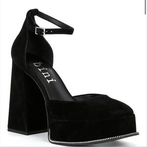 Gianni Bini Otten Suede Ankle Strap Platform Pumps